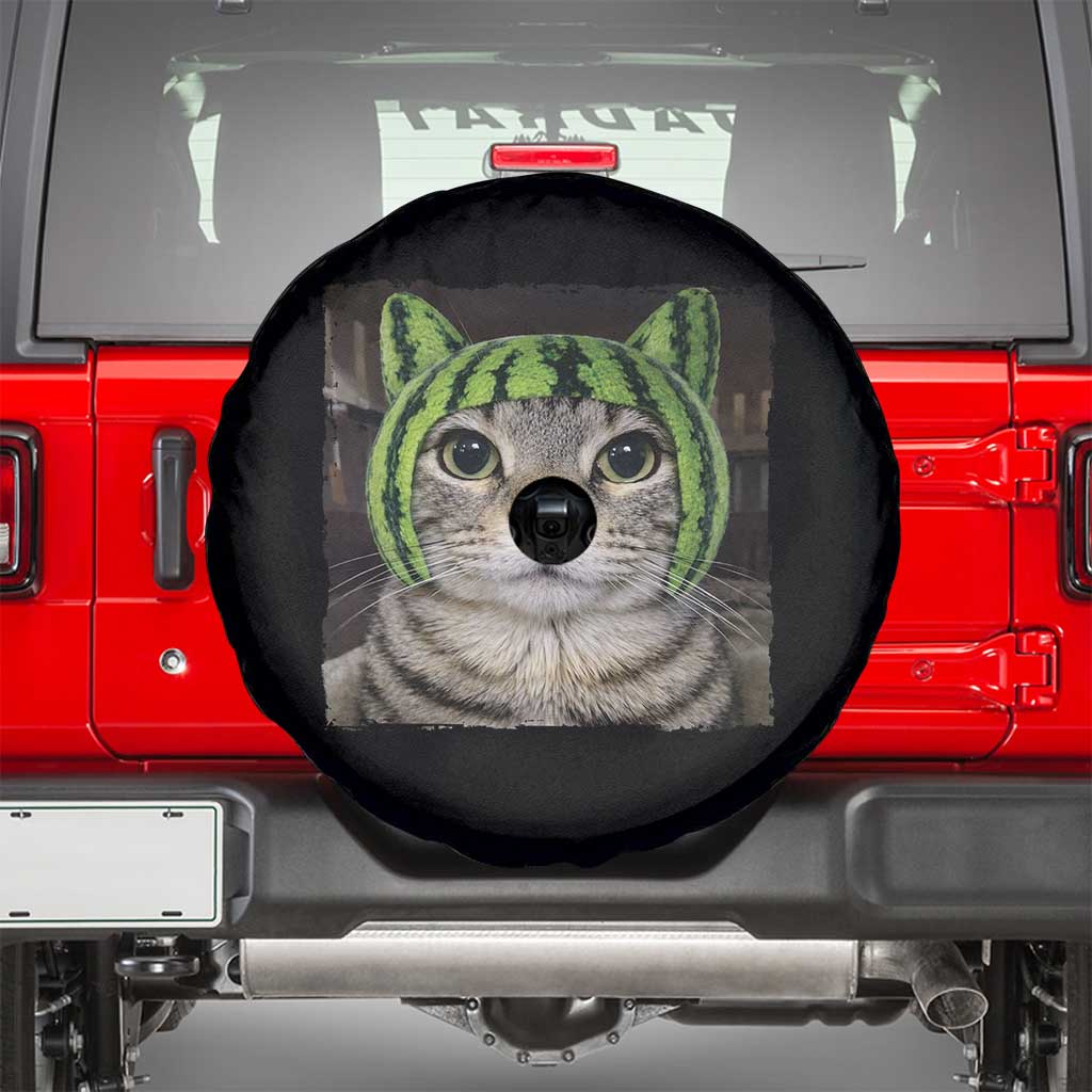 Watermelon Cat Silly Cat Meme Spare Tire Cover