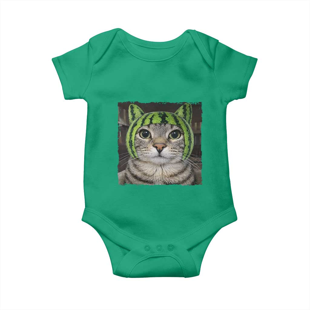 Watermelon Cat Silly Cat Meme Baby Onesie