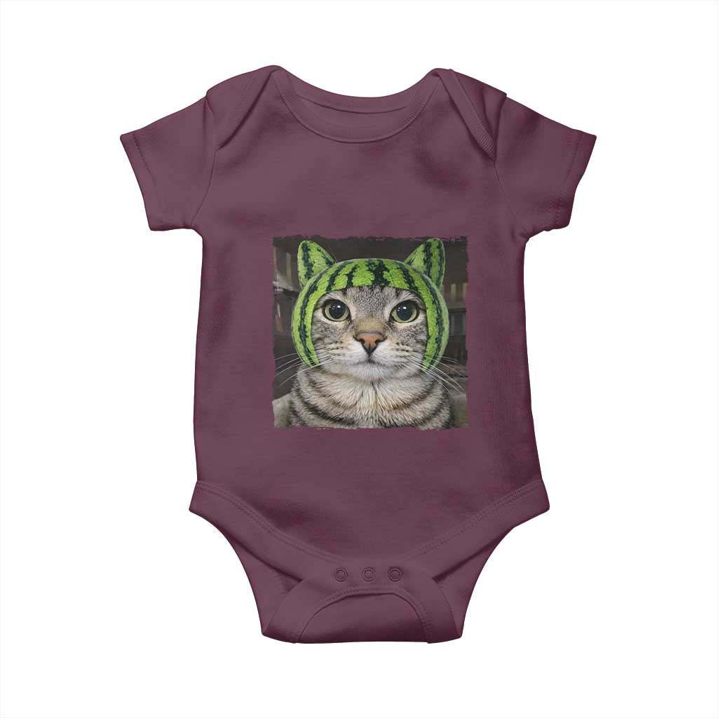 Watermelon Cat Silly Cat Meme Baby Onesie