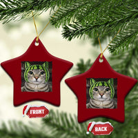 Watermelon Cat Silly Cat Meme Ceramic Ornament