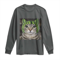 Watermelon Cat Silly Cat Meme Long Sleeve Shirt