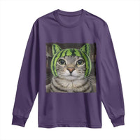 Watermelon Cat Silly Cat Meme Long Sleeve Shirt