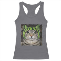 Watermelon Cat Silly Cat Meme Racerback Tank Top