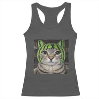 Watermelon Cat Silly Cat Meme Racerback Tank Top