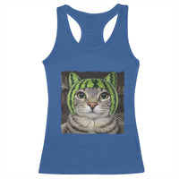 Watermelon Cat Silly Cat Meme Racerback Tank Top