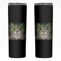 Watermelon Cat Silly Cat Meme Skinny Tumbler