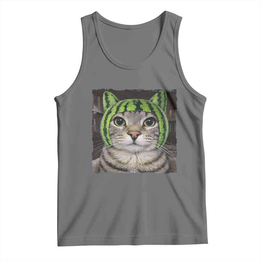 Watermelon Cat Silly Cat Meme Tank Top