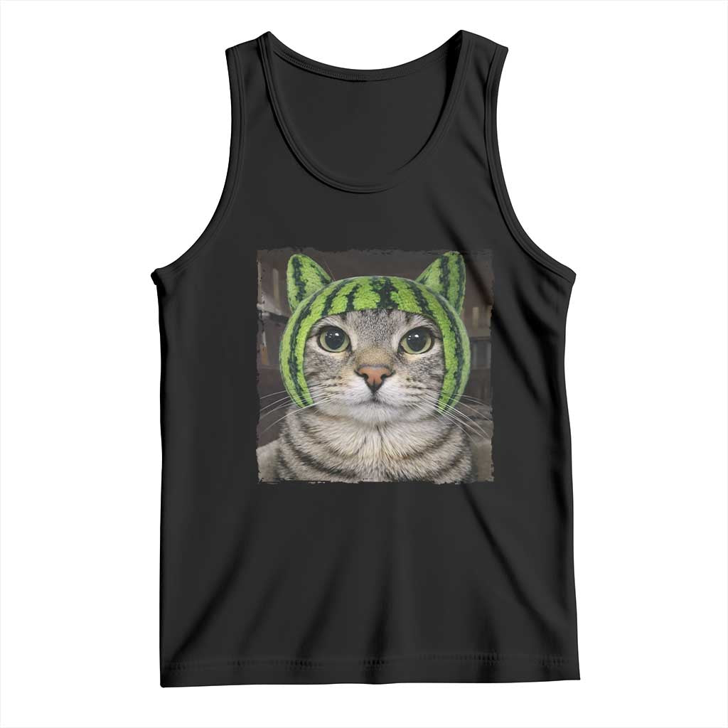Watermelon Cat Silly Cat Meme Tank Top