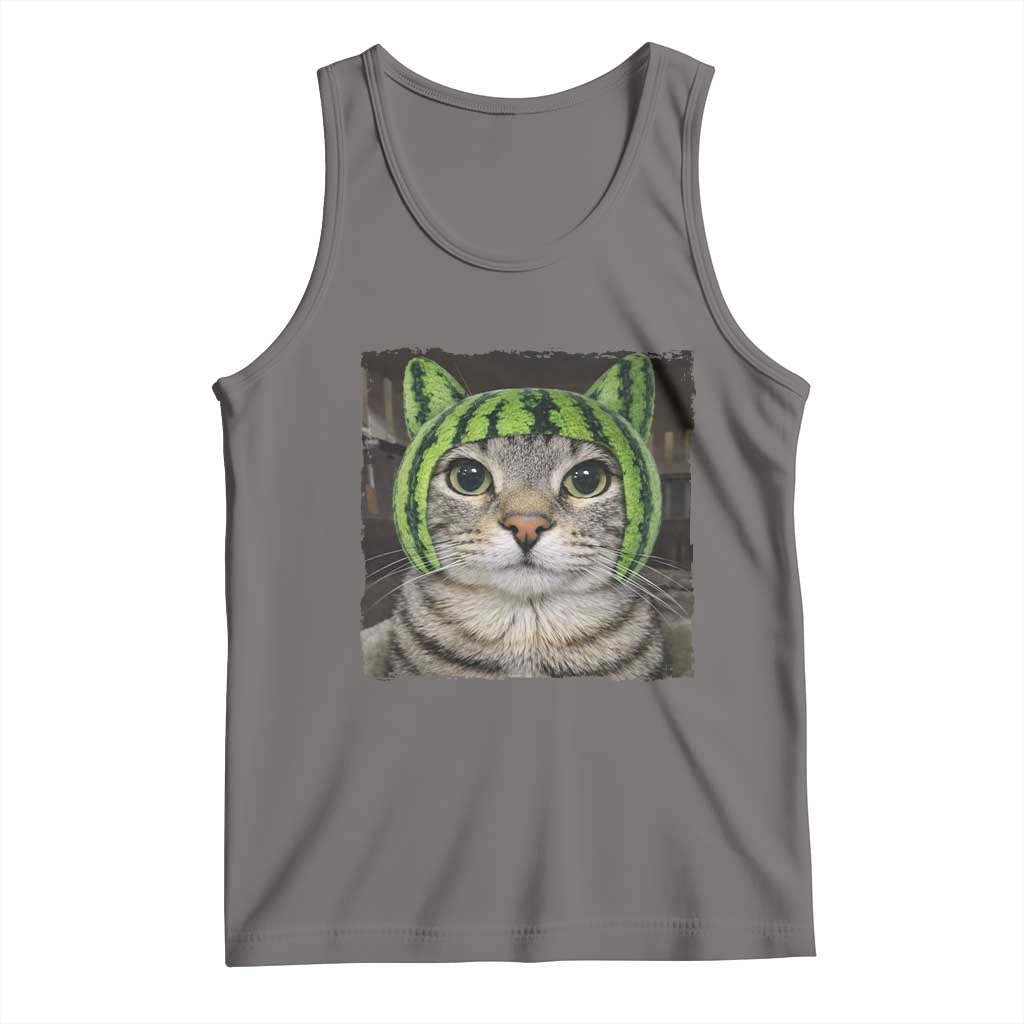 Watermelon Cat Silly Cat Meme Tank Top