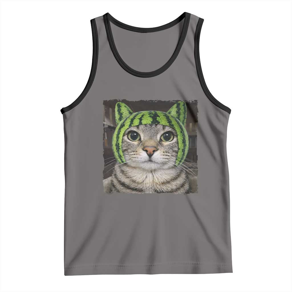 Watermelon Cat Silly Cat Meme Tank Top