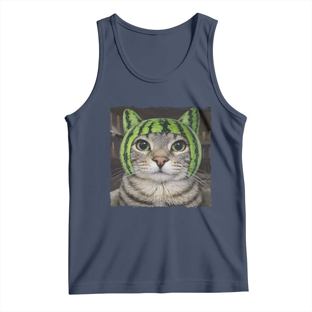Watermelon Cat Silly Cat Meme Tank Top