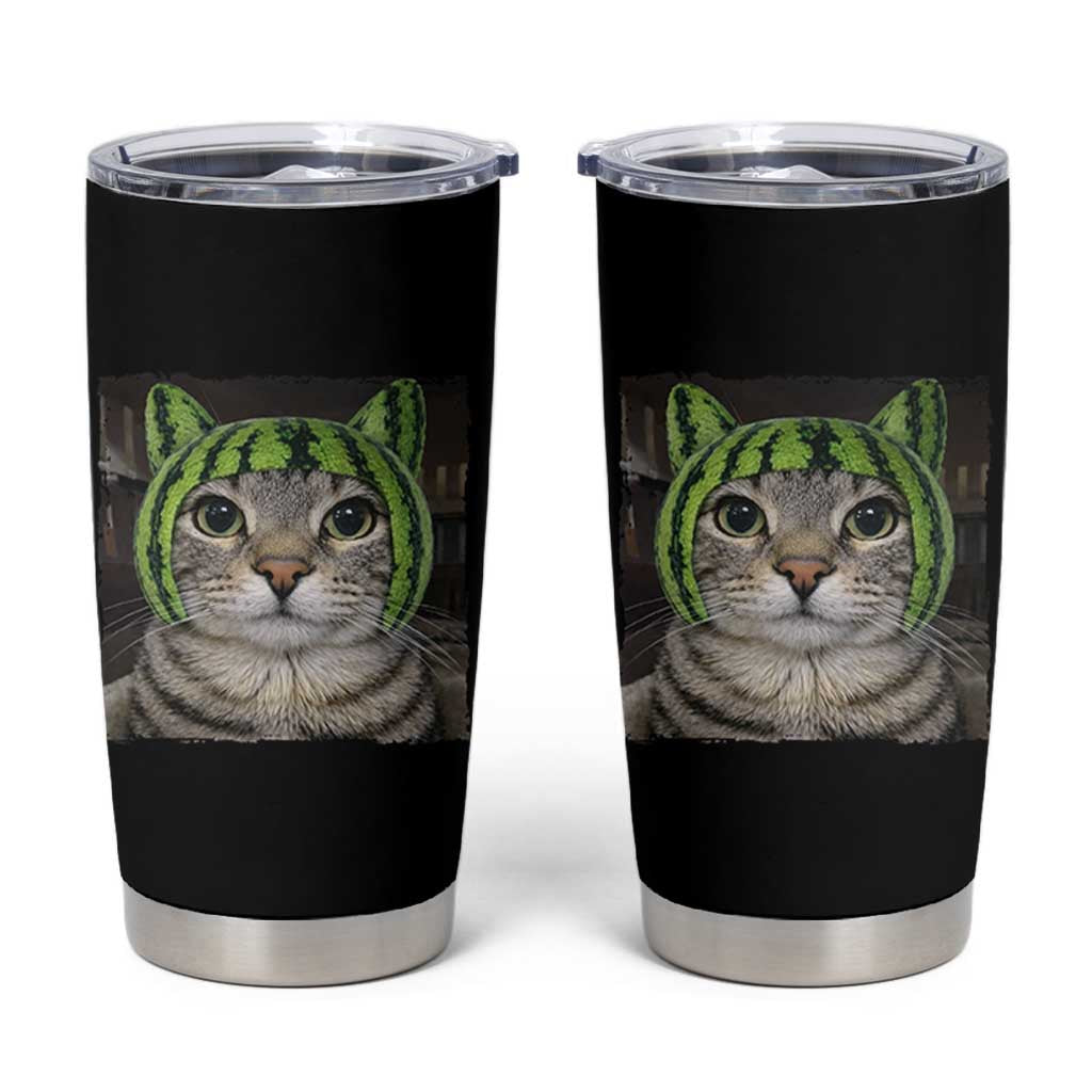 Watermelon Cat Silly Cat Meme Tumbler Cup
