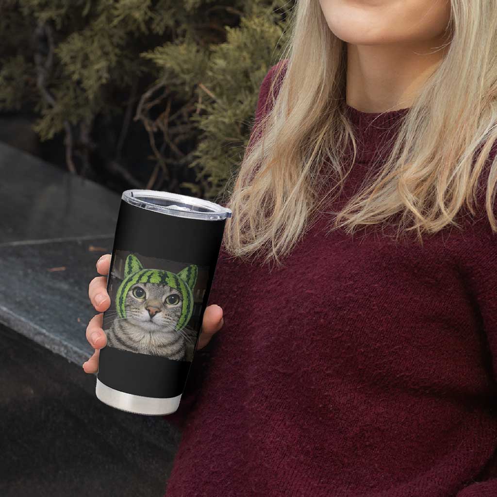 Watermelon Cat Silly Cat Meme Tumbler Cup