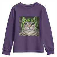Watermelon Cat Silly Cat Meme Youth Sweatshirt