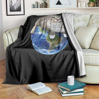 Earth Cat Silly Cat Meme Throw Blanket