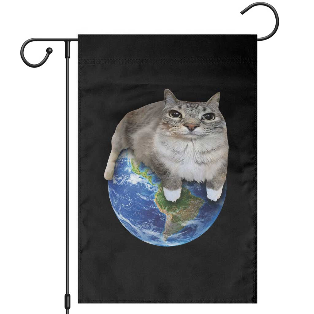 Earth Cat Silly Cat Meme Garden Flag