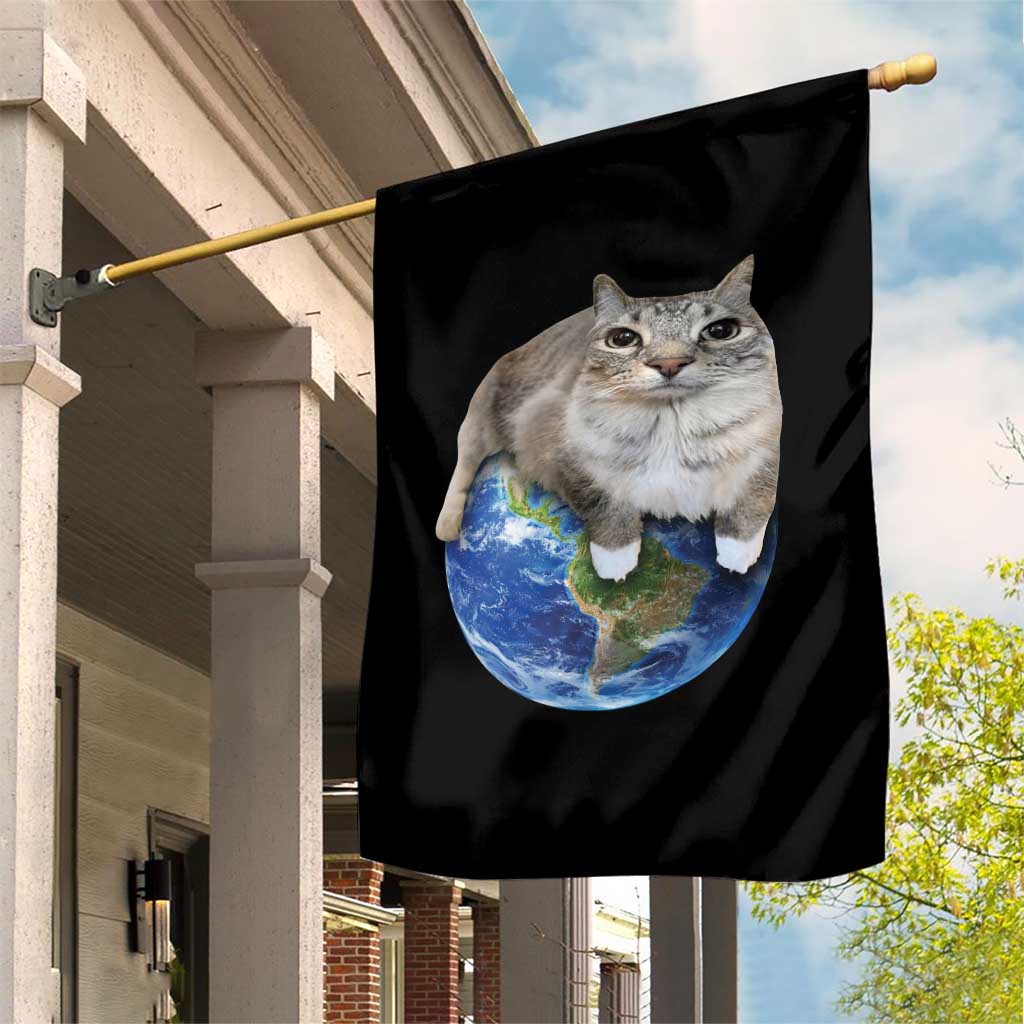 Earth Cat Silly Cat Meme Garden Flag