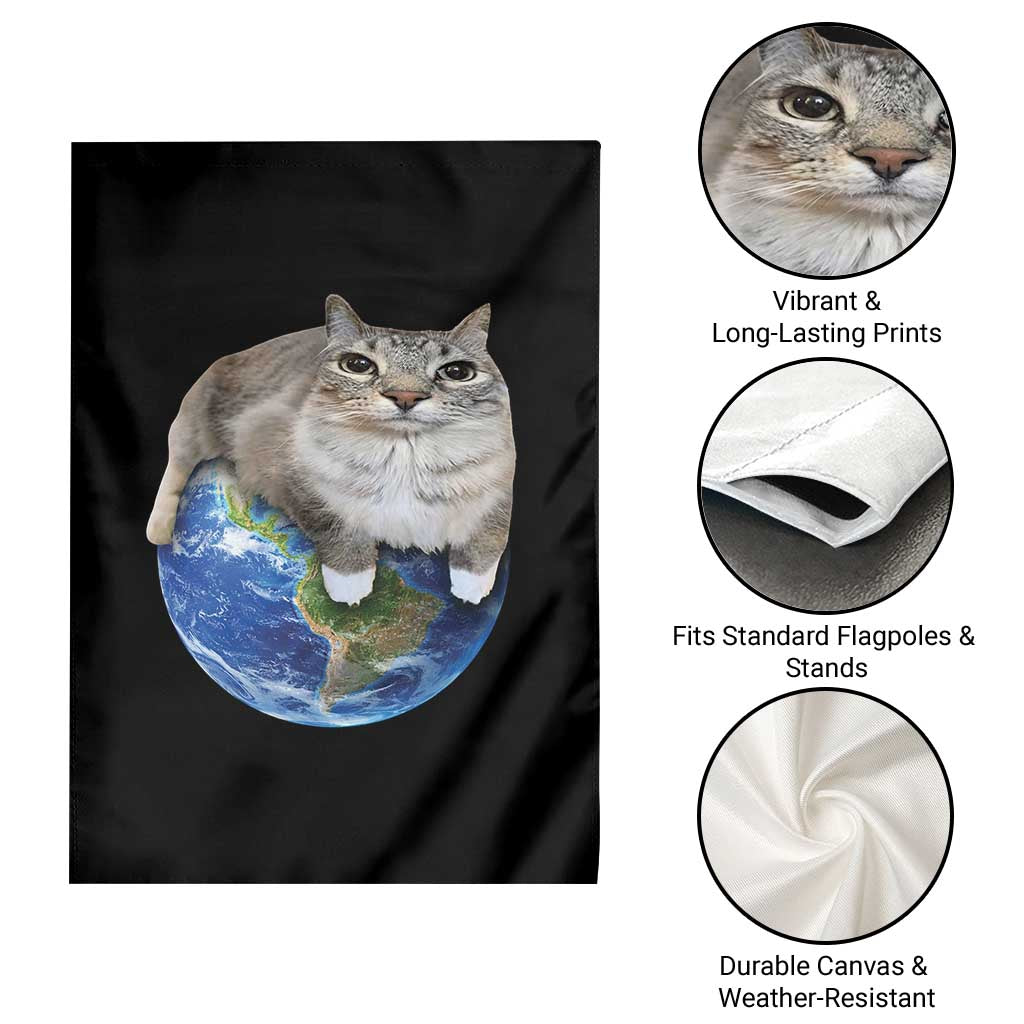 Earth Cat Silly Cat Meme Garden Flag