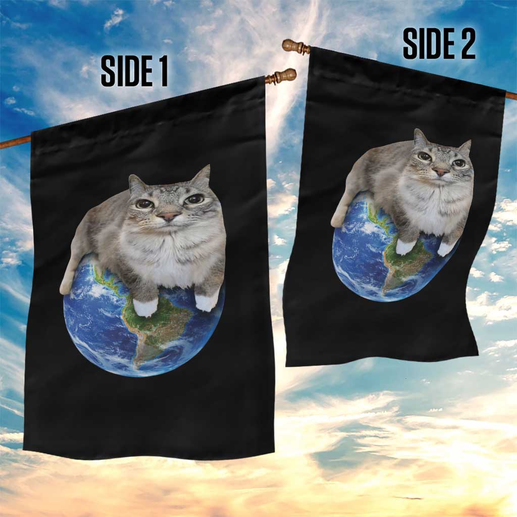 Earth Cat Silly Cat Meme Garden Flag