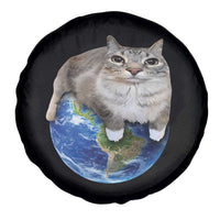 Earth Cat Silly Cat Meme Spare Tire Cover