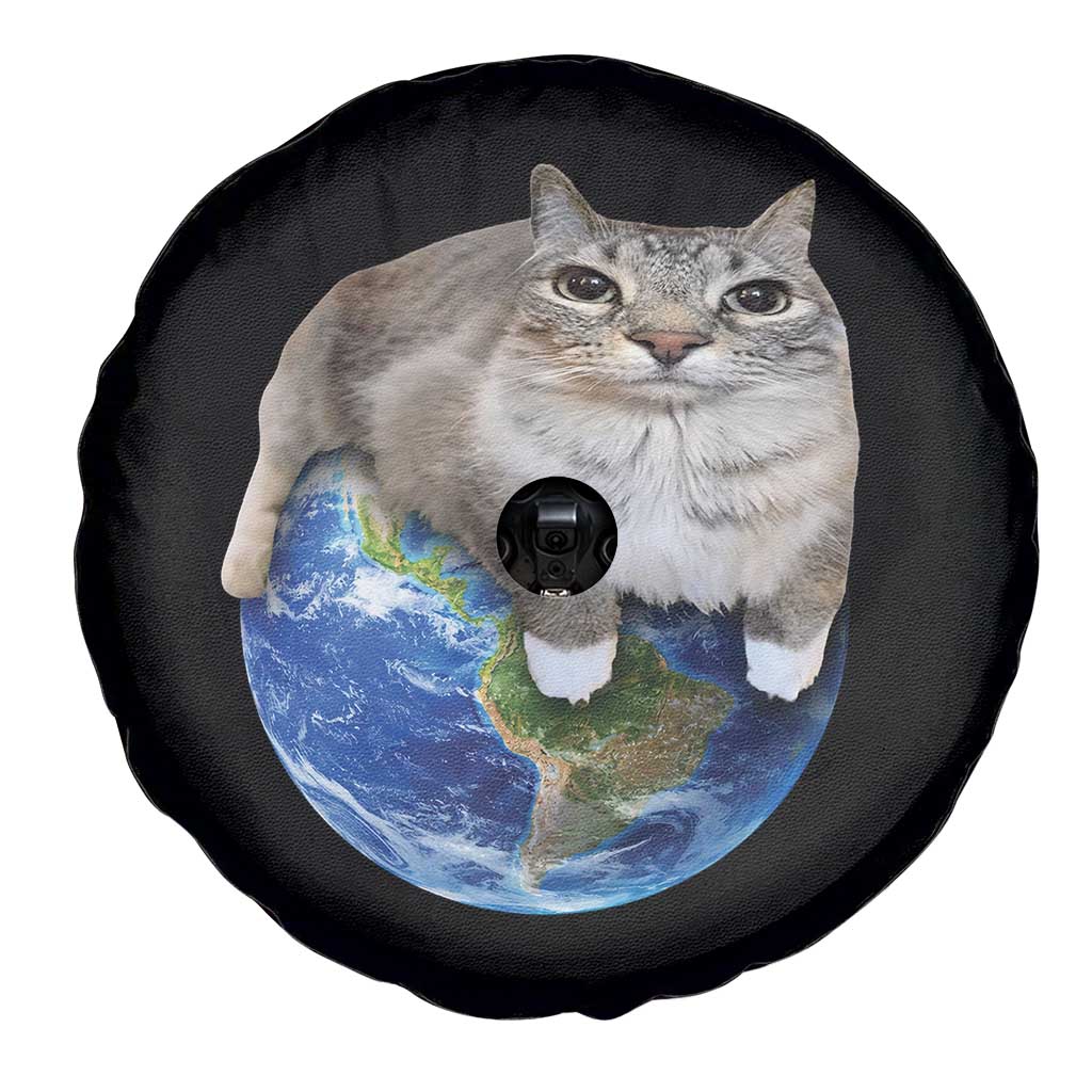 Earth Cat Silly Cat Meme Spare Tire Cover
