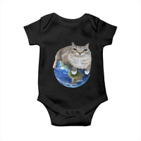 Earth Cat Silly Cat Meme Baby Onesie