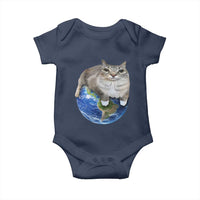 Earth Cat Silly Cat Meme Baby Onesie