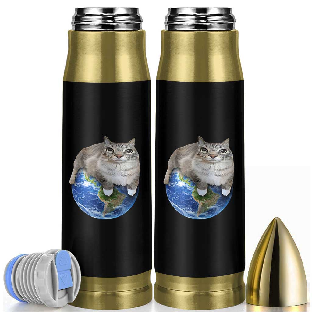Earth Cat Silly Cat Meme Bullet Tumbler