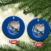 Earth Cat Silly Cat Meme Ceramic Ornament