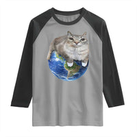Earth Cat Silly Cat Meme Raglan Shirt