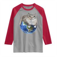 Earth Cat Silly Cat Meme Raglan Shirt