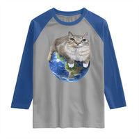 Earth Cat Silly Cat Meme Raglan Shirt