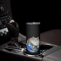 Earth Cat Silly Cat Meme Skinny Tumbler