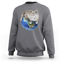 Earth Cat Silly Cat Meme Sweatshirt