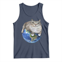 Earth Cat Silly Cat Meme Tank Top