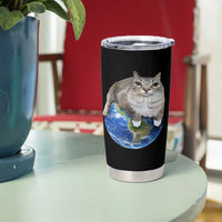 Earth Cat Silly Cat Meme Tumbler Cup