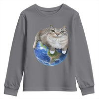 Earth Cat Silly Cat Meme Youth Sweatshirt