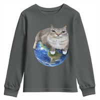 Earth Cat Silly Cat Meme Youth Sweatshirt