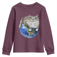 Earth Cat Silly Cat Meme Youth Sweatshirt