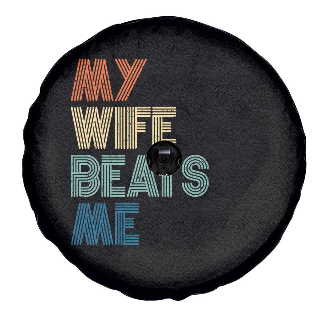 Retro My Wife Beats Me Spare Tire Cover Funny Husband Birthday Sarcastic - Wonder Print Shop