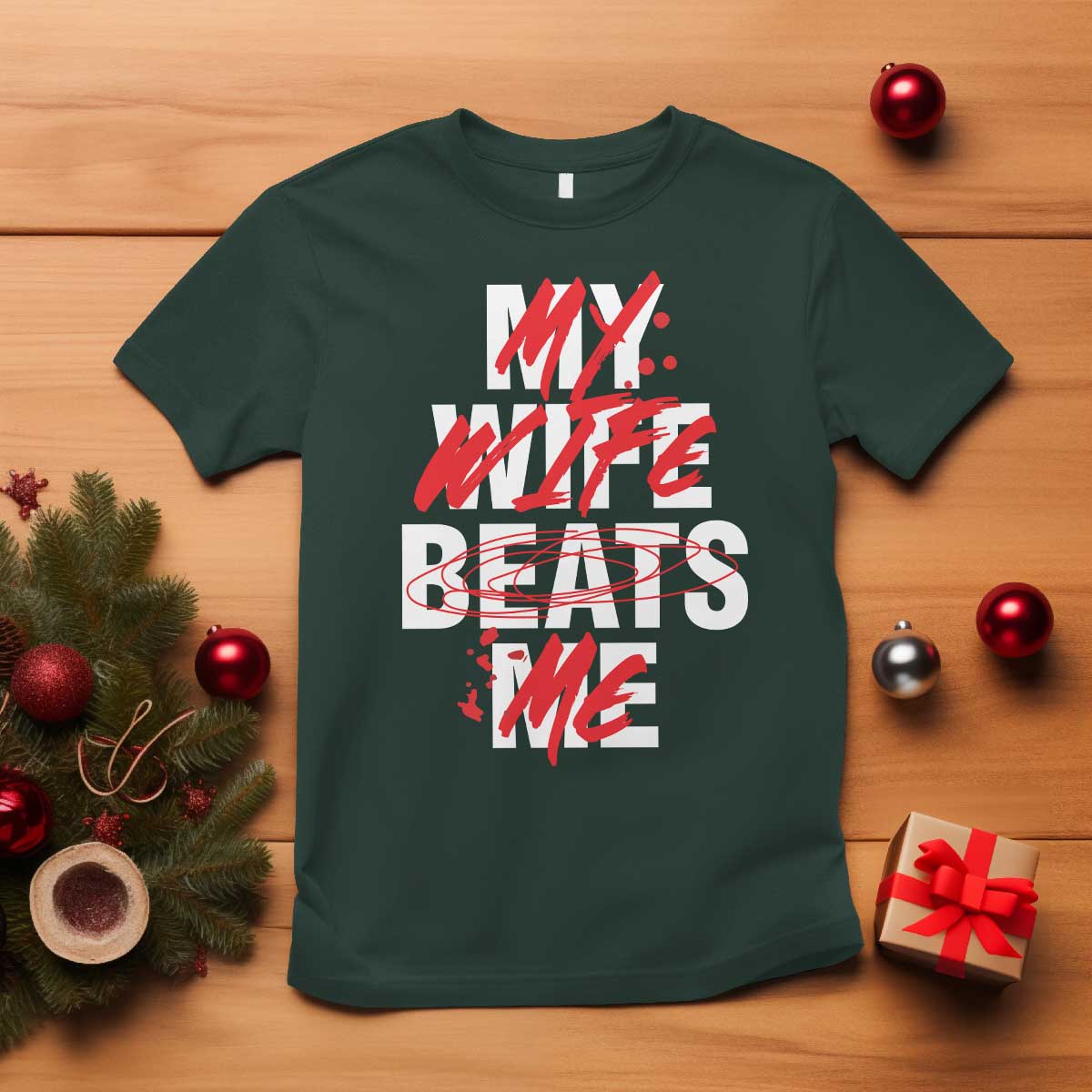 My Wife Beats Me T Shirt Funny Husband Birthday Anniversary - Wonder Print Shop