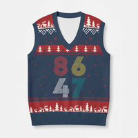 Retro 8647 V-Neck Knit Sweater Vest Classic Retro Vintage 80s Subtle FDT - Wonder Print Shop