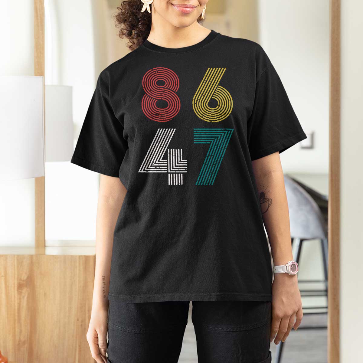 Retro 8647 T Shirt For Women Classic Retro Vintage 80s Subtle FDT - Wonder Print Shop