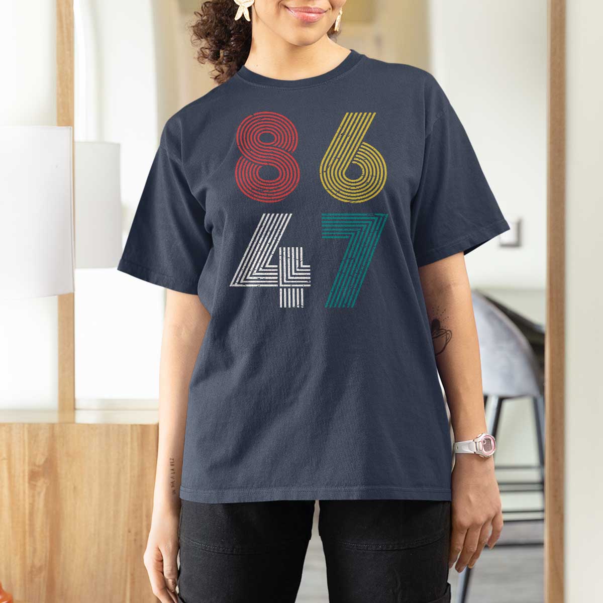 Retro 8647 T Shirt For Women Classic Retro Vintage 80s Subtle FDT - Wonder Print Shop