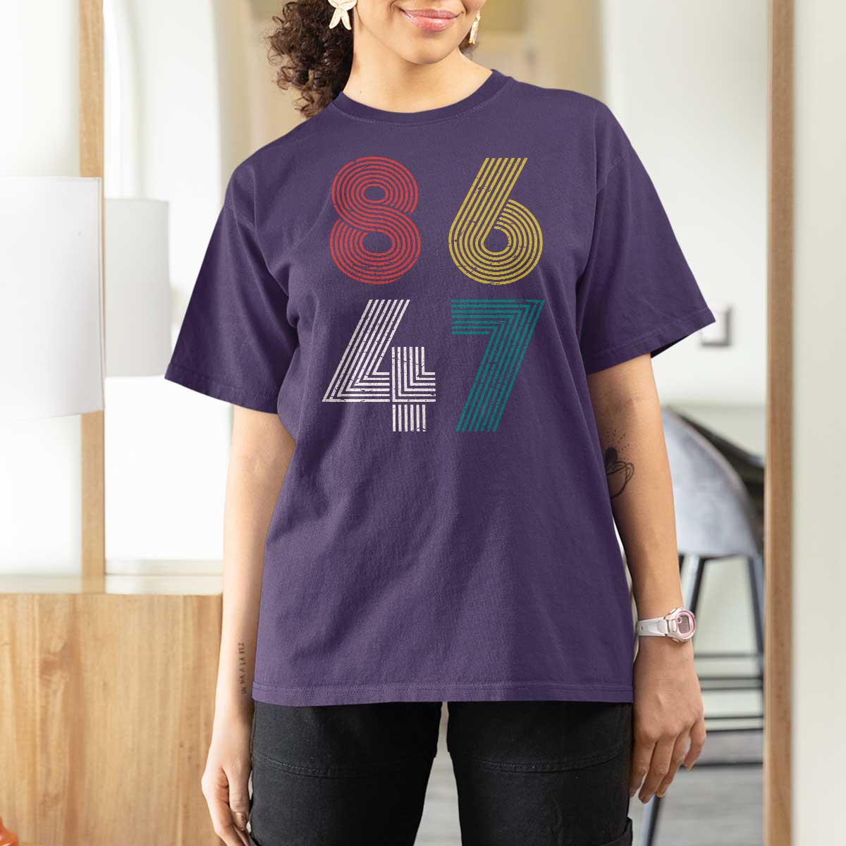 Retro 8647 T Shirt For Women Classic Retro Vintage 80s Subtle FDT - Wonder Print Shop