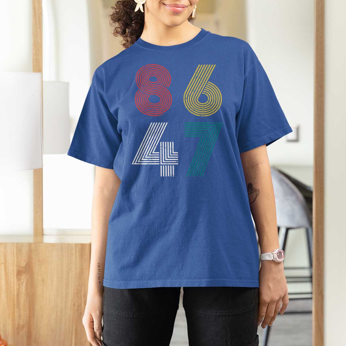 Retro 8647 T Shirt For Women Classic Retro Vintage 80s Subtle FDT - Wonder Print Shop
