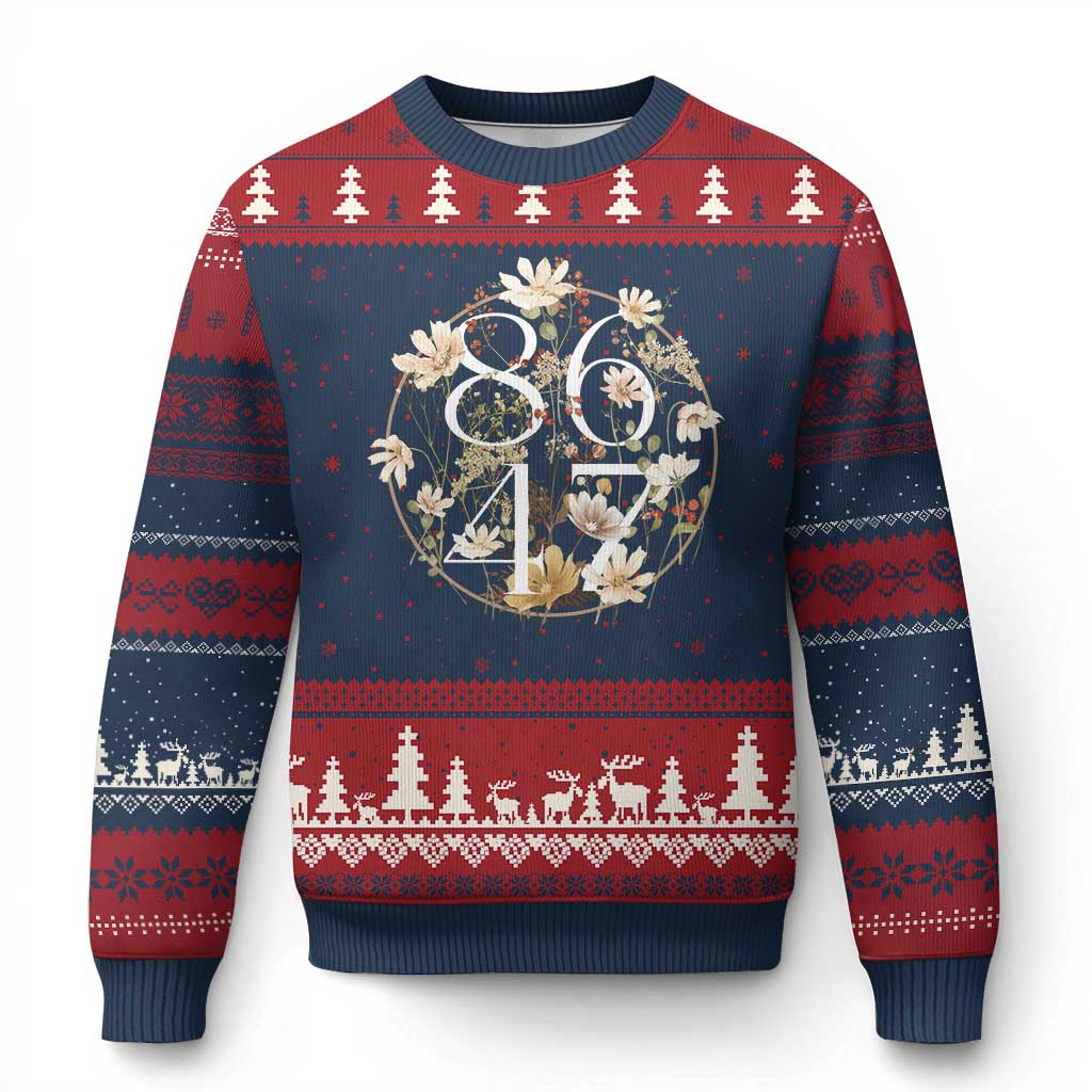 Retro 8647 Ugly Christmas Sweater Subtle FDT Wild Flower Aesthetic - Wonder Print Shop