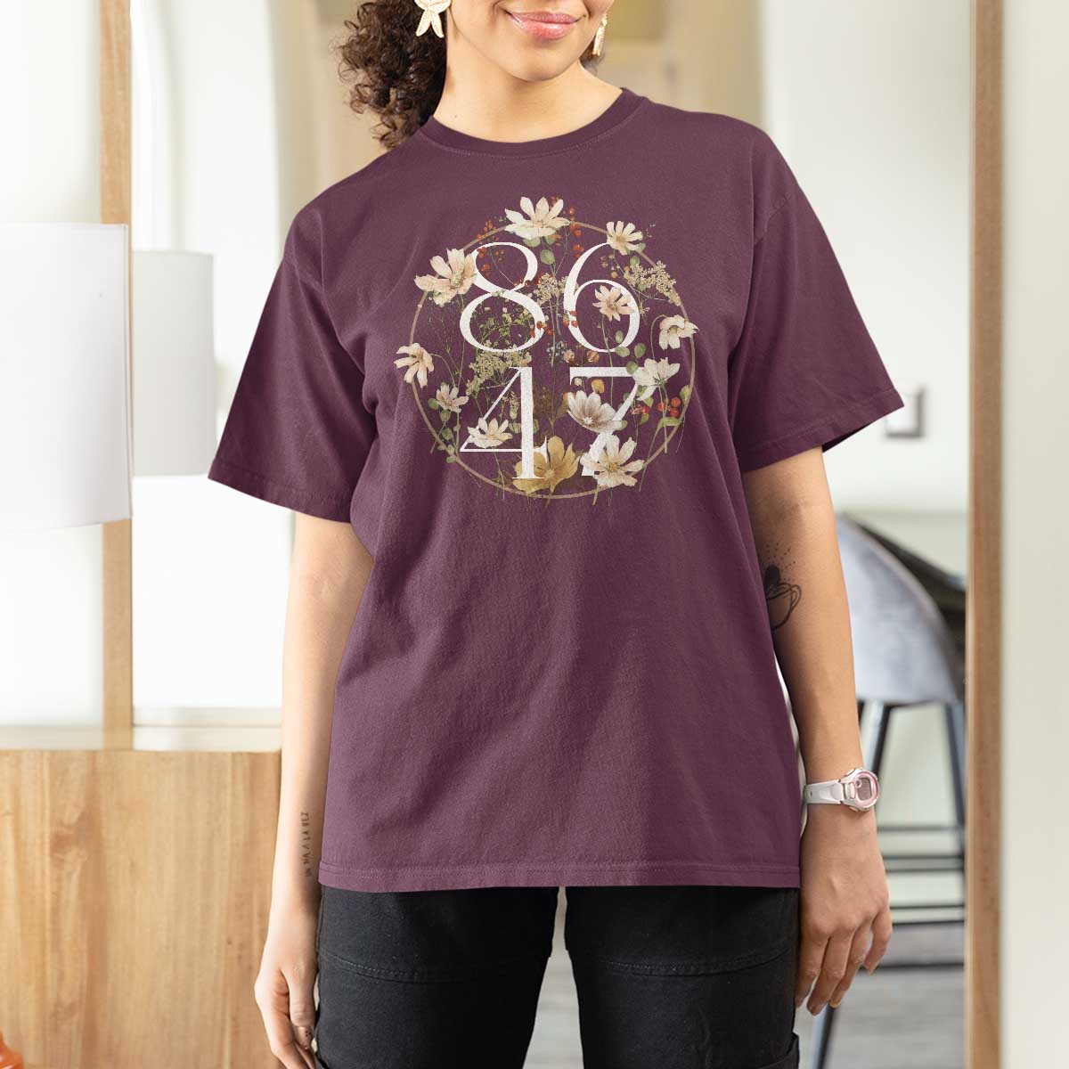 Retro 8647 T Shirt For Women Subtle FDT Wild Flower Aesthetic - Wonder Print Shop