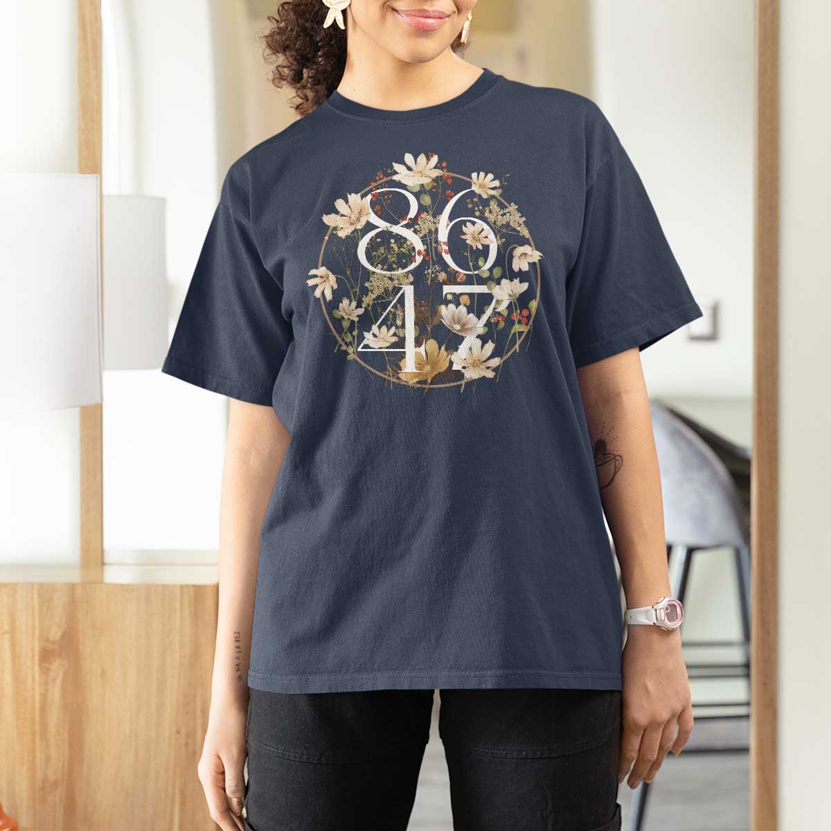 Retro 8647 T Shirt For Women Subtle FDT Wild Flower Aesthetic - Wonder Print Shop