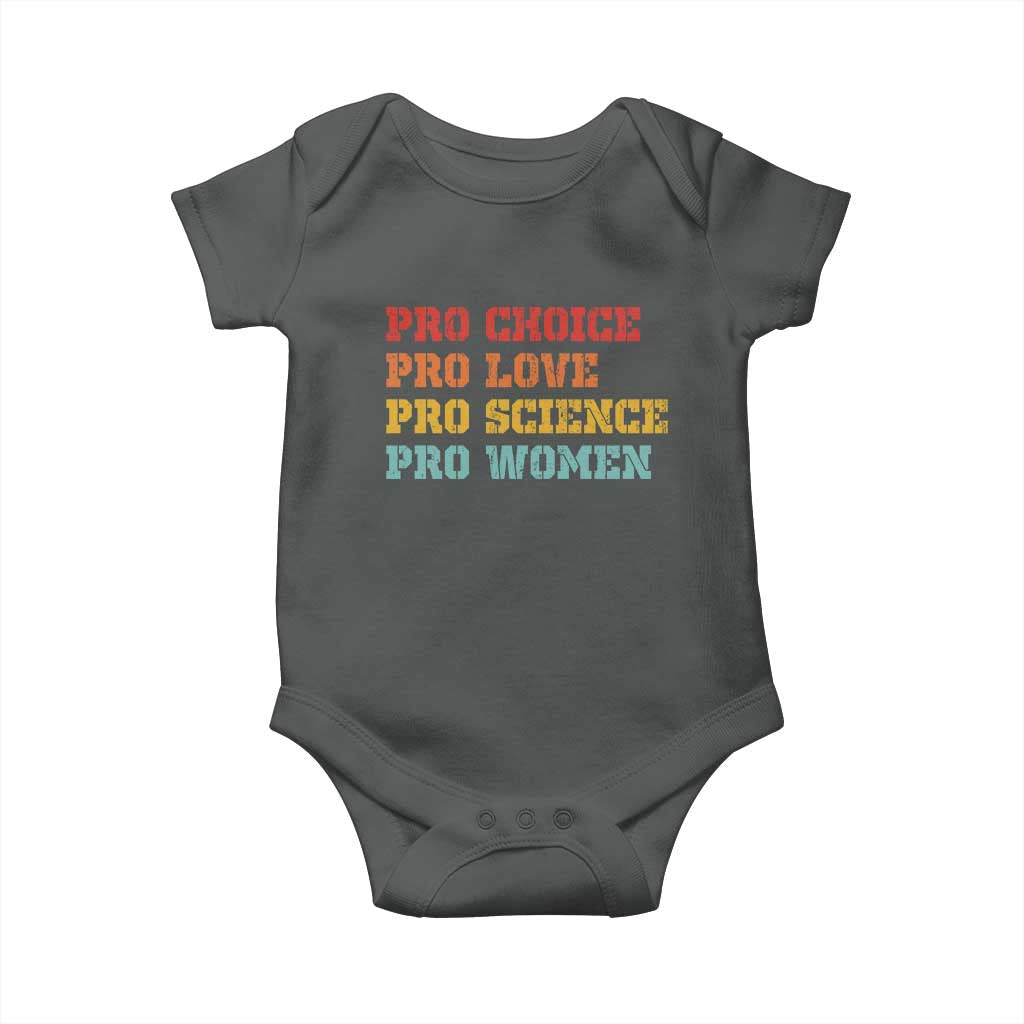Pro Choice Pro Love Pro Science Pro Women Baby Onesie Retro Equal Rights - Wonder Print Shop